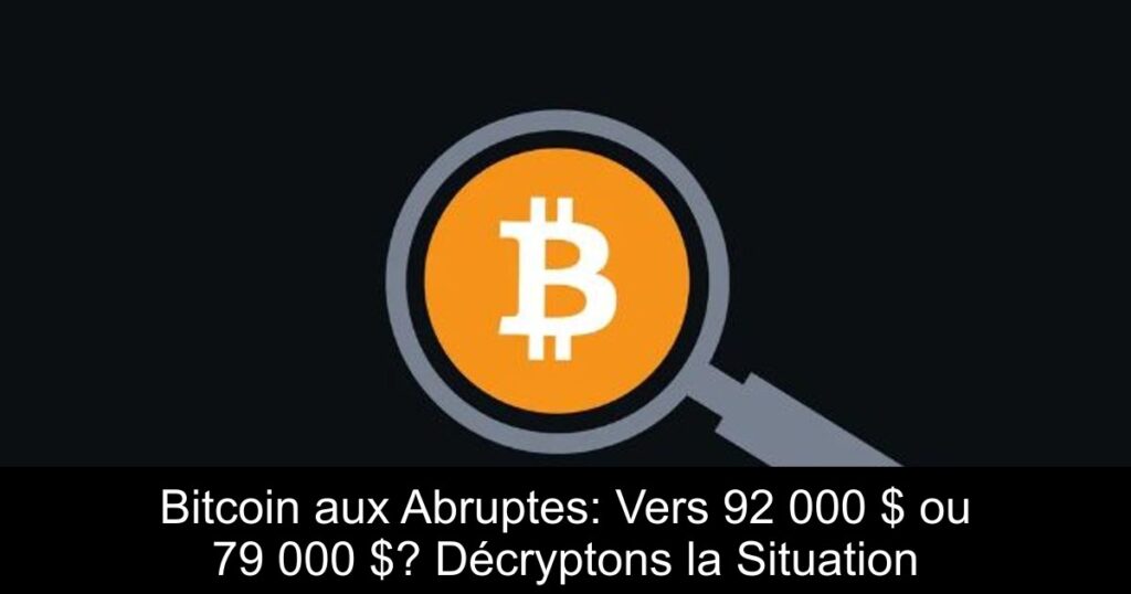 Bitcoin aux Abruptes: Vers 92 000 $ ou 79 000 $? Décryptons la Situation