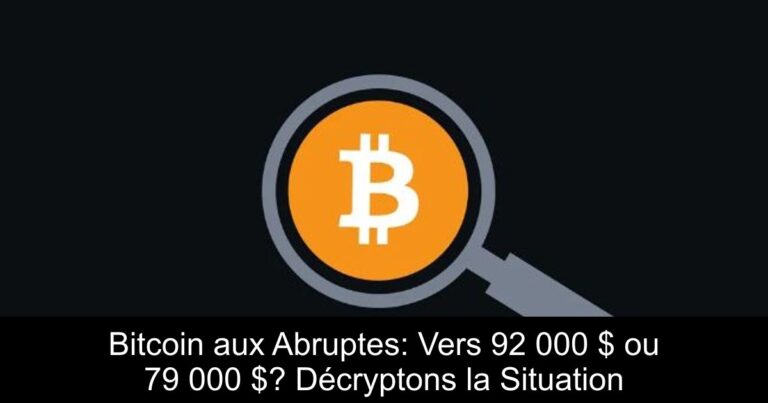 Bitcoin aux Abruptes: Vers 92 000 $ ou 79 000 $? Décryptons la Situation
