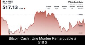 Bitcoin Cash : Une Montée Remarquable à 518 $