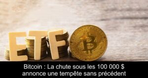 Bitcoin : La chute sous les 100 000 $ annonce une tempête sans précédent