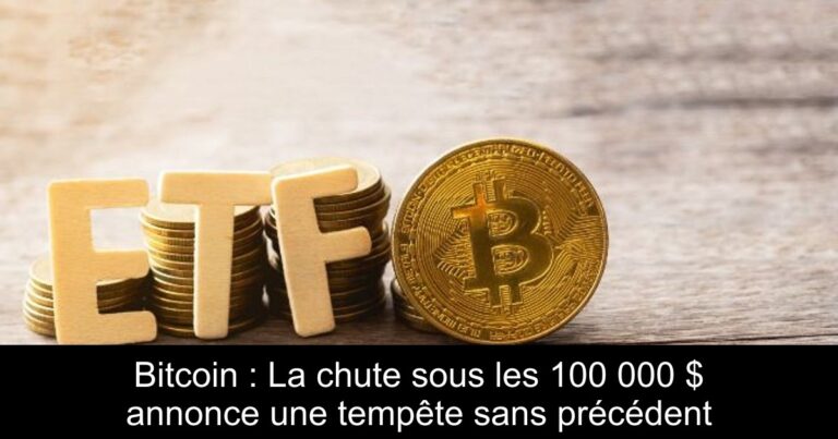 Bitcoin : La chute sous les 100 000 $ annonce une tempête sans précédent
