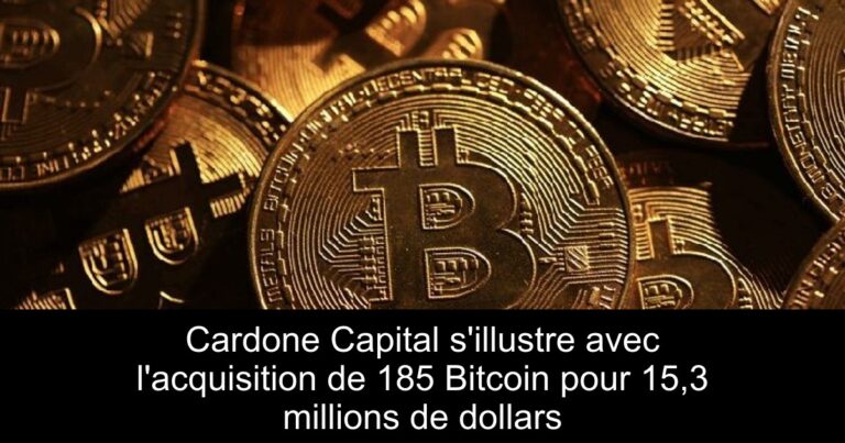 Cardone Capital s'illustre avec l'acquisition de 185 Bitcoin pour 15,3 millions de dollars