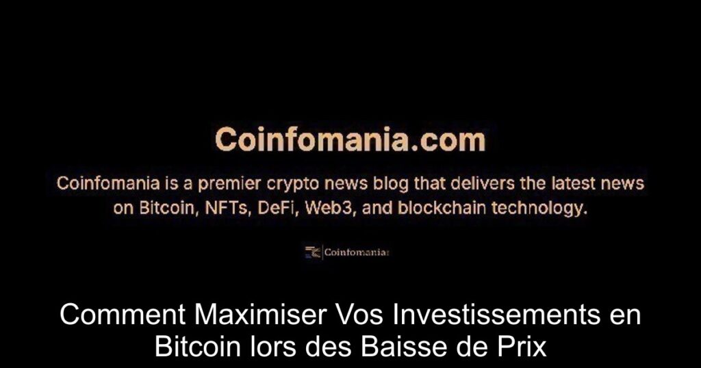 Comment Maximiser Vos Investissements en Bitcoin lors des Baisse de Prix