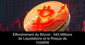 Effondrement du Bitcoin : 645 Millions de Liquidations et le Risque de Volatilité
