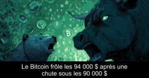 Le Bitcoin frôle les 94 000 $ après une chute sous les 90 000 $