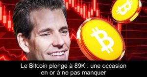 Le Bitcoin plonge à 89K : une occasion en or à ne pas manquer