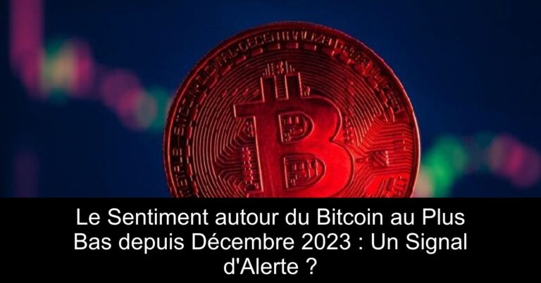 Le Sentiment autour du Bitcoin au Plus Bas depuis Décembre 2023 : Un Signal d'Alerte ?