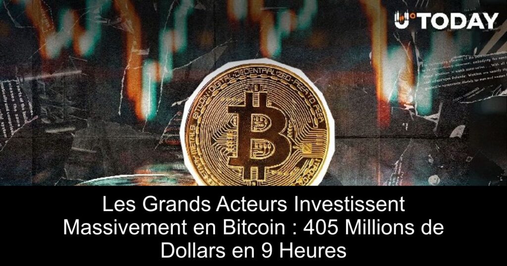 Les Grands Acteurs Investissent Massivement en Bitcoin : 405 Millions de Dollars en 9 Heures