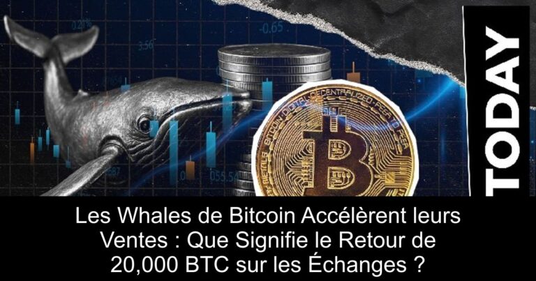 Les Whales de Bitcoin Accélèrent leurs Ventes : Que Signifie le Retour de 20,000 BTC sur les Échanges ?