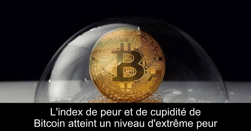 L’index de peur et de cupidité de Bitcoin atteint un niveau d’extrême peur