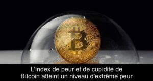 L&rsquo;index de peur et de cupidité de Bitcoin atteint un niveau d&rsquo;extrême peur