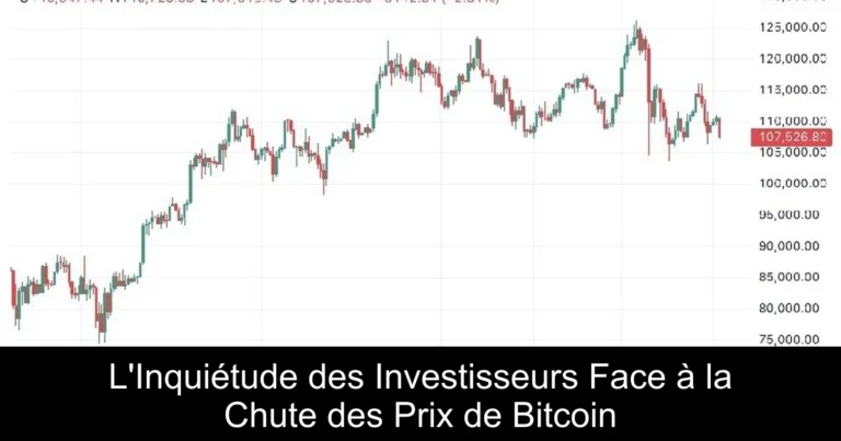 L'Inquiétude des Investisseurs Face à la Chute des Prix de Bitcoin