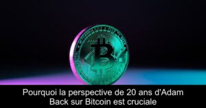 Pourquoi la perspective de 20 ans d’Adam Back sur Bitcoin est cruciale