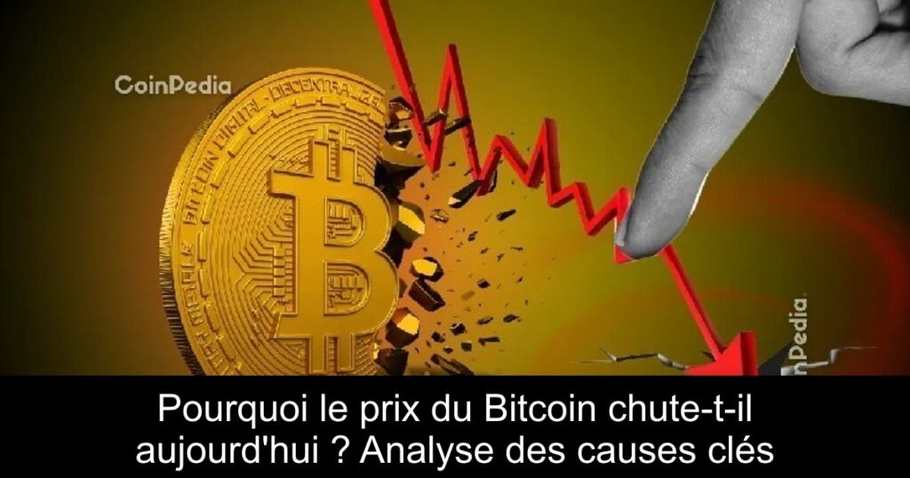 Pourquoi le prix du Bitcoin chute-t-il aujourd’hui ? Analyse des causes clés