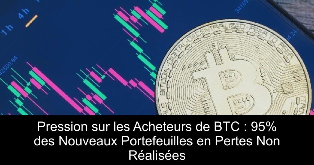 Pression sur les Acheteurs de BTC : 95% des Nouveaux Portefeuilles en Pertes Non Réalisées