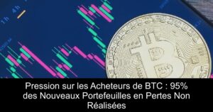 Pression sur les Acheteurs de BTC : 95% des Nouveaux Portefeuilles en Pertes Non Réalisées