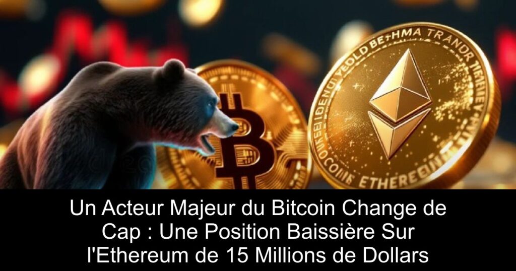 Un Acteur Majeur du Bitcoin Change de Cap : Une Position Baissière Sur l’Ethereum de 15 Millions de Dollars