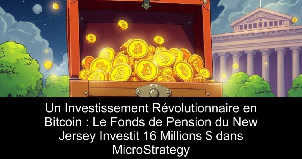 Un Investissement Révolutionnaire en Bitcoin : Le Fonds de Pension du New Jersey Investit 16 Millions $ dans MicroStrategy