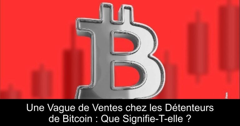 Une Vague de Ventes chez les Détenteurs de Bitcoin : Que Signifie-T-elle ?