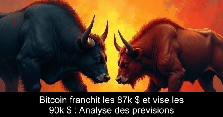 Bitcoin franchit les 87k $ et vise les 90k $ : Analyse des prévisions