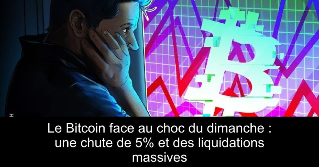 Le Bitcoin face au choc du dimanche : une chute de 5% et des liquidations massives