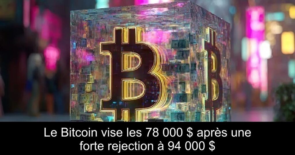 Le Bitcoin vise les 78 000 $ après une forte rejection à 94 000 $