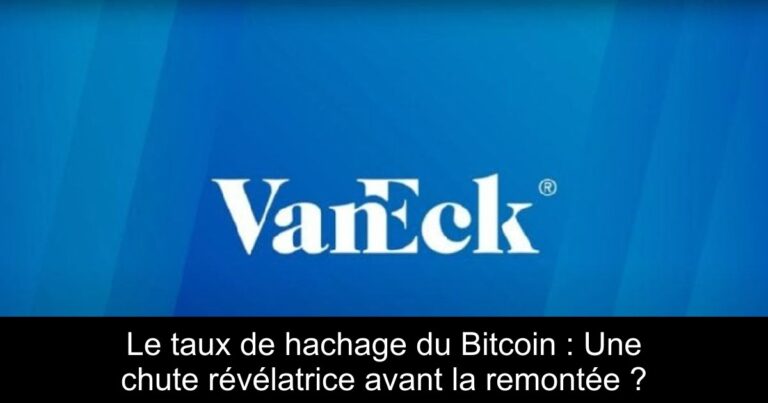 Le taux de hachage du Bitcoin : Une chute révélatrice avant la remontée ?