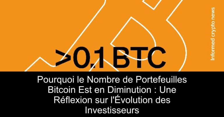 Pourquoi le Nombre de Portefeuilles Bitcoin Est en Diminution : Une Réflexion sur l'Évolution des Investisseurs
