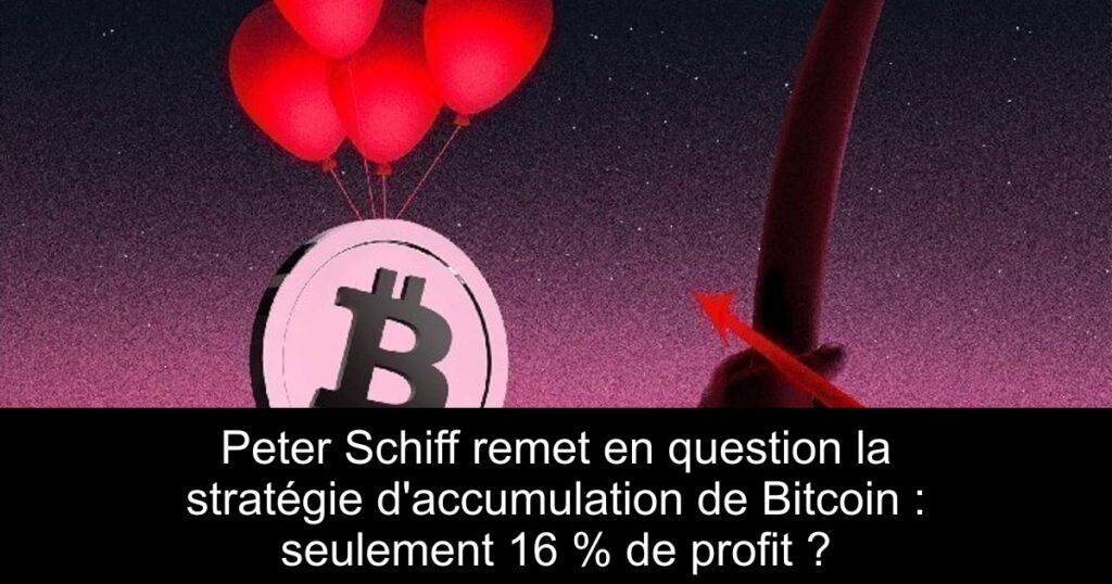 Peter Schiff remet en question la stratégie d&rsquo;accumulation de Bitcoin : seulement 16 % de profit ?