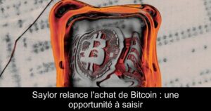 Saylor relance l&rsquo;achat de Bitcoin : une opportunité à saisir