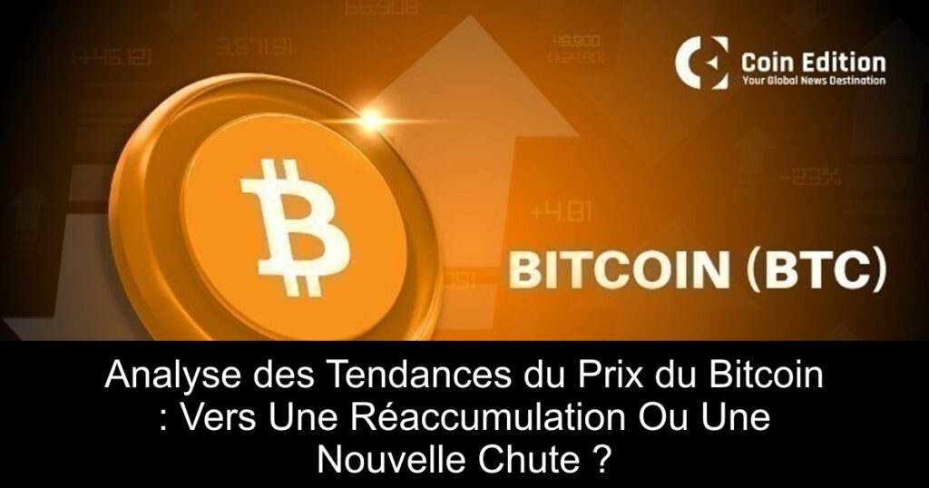 Analyse des Tendances du Prix du Bitcoin : Vers Une Réaccumulation Ou Une Nouvelle Chute ?