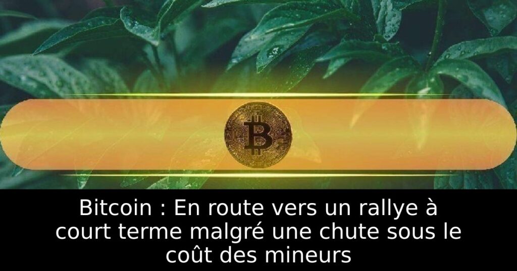 Bitcoin : En route vers un rallye à court terme malgré une chute sous le coût des mineurs
