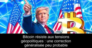 Bitcoin résiste aux tensions géopolitiques : une correction généralisée peu probable