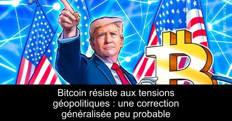 Bitcoin résiste aux tensions géopolitiques : une correction généralisée peu probable
