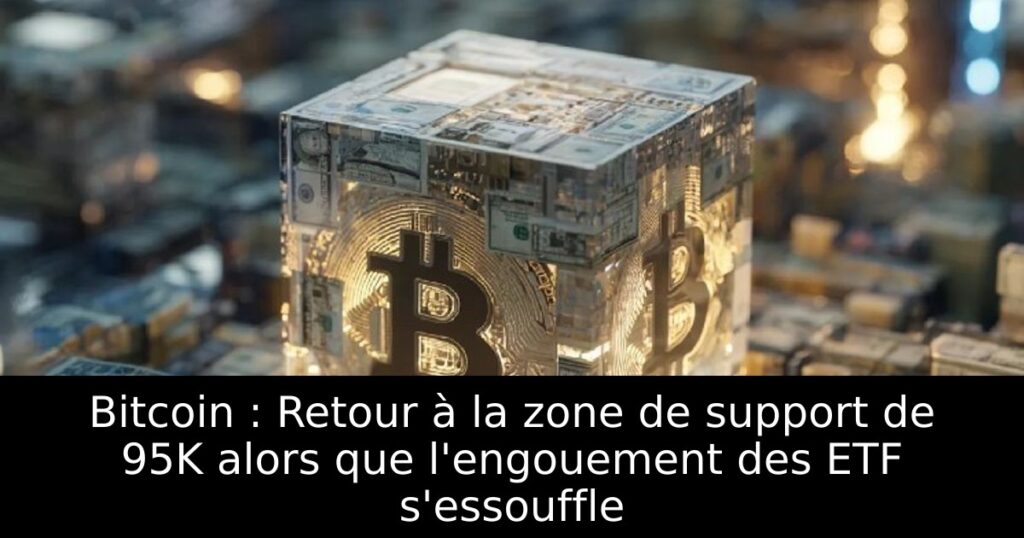 Bitcoin : Retour à la zone de support de 95K alors que l&rsquo;engouement des ETF s&rsquo;essouffle