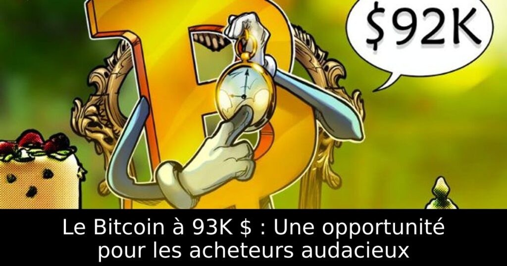 Le Bitcoin à 93K $ : Une opportunité pour les acheteurs audacieux