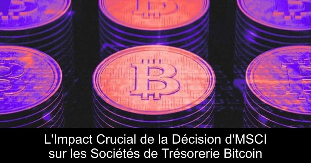 L&rsquo;Impact Crucial de la Décision d&rsquo;MSCI sur les Sociétés de Trésorerie Bitcoin