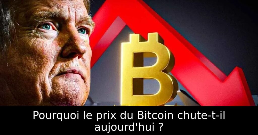 Pourquoi le prix du Bitcoin chute-t-il aujourd&rsquo;hui ?
