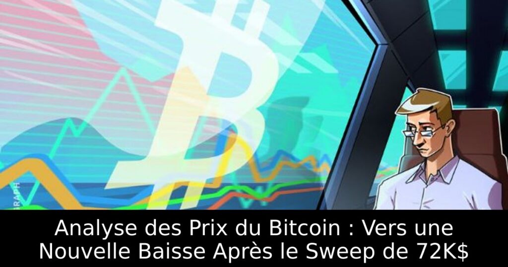 Analyse des Prix du Bitcoin : Vers une Nouvelle Baisse Après le Sweep de 72K$