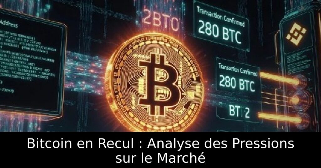 Bitcoin en Recul : Analyse des Pressions sur le Marché