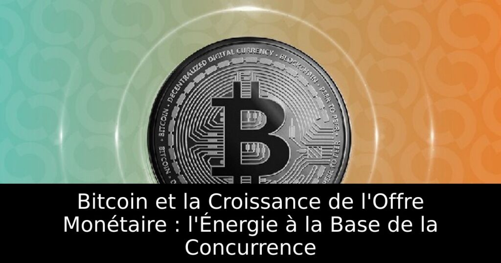 Bitcoin et la Croissance de l&rsquo;Offre Monétaire : l&rsquo;Énergie à la Base de la Concurrence