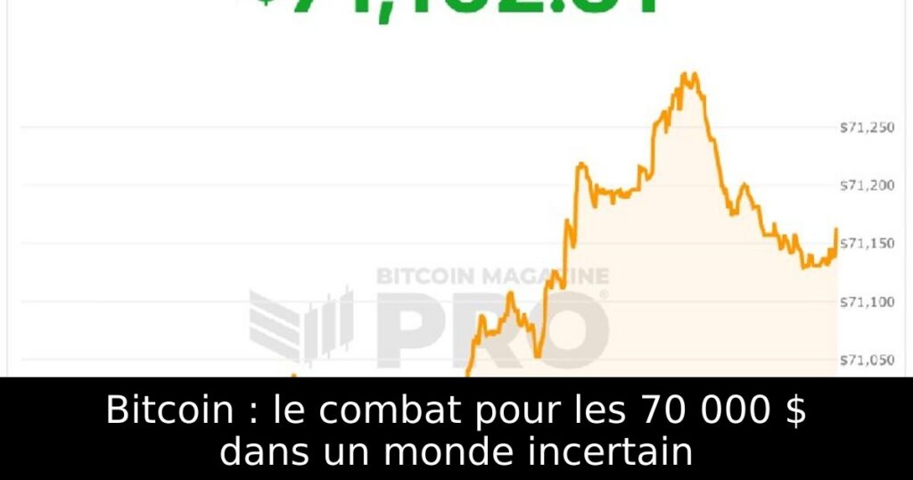 Bitcoin : le combat pour les 70 000 $ dans un monde incertain
