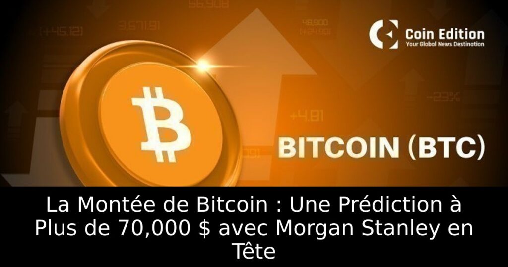 La Montée de Bitcoin : Une Prédiction à Plus de 70,000 $ avec Morgan Stanley en Tête