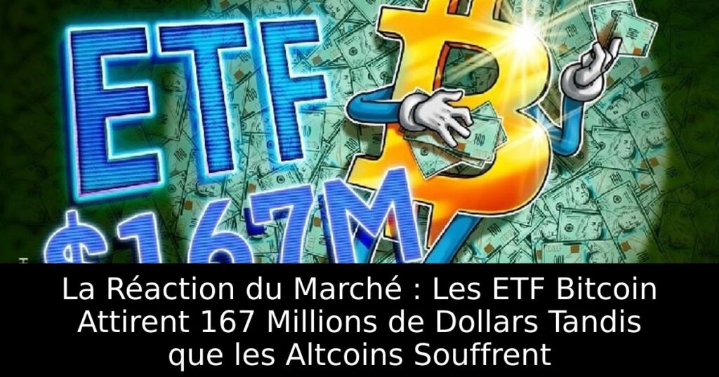 La Réaction du Marché : Les ETF Bitcoin Attirent 167 Millions de Dollars Tandis que les Altcoins Souffrent