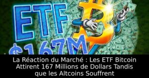 La Réaction du Marché : Les ETF Bitcoin Attirent 167 Millions de Dollars Tandis que les Altcoins Souffrent