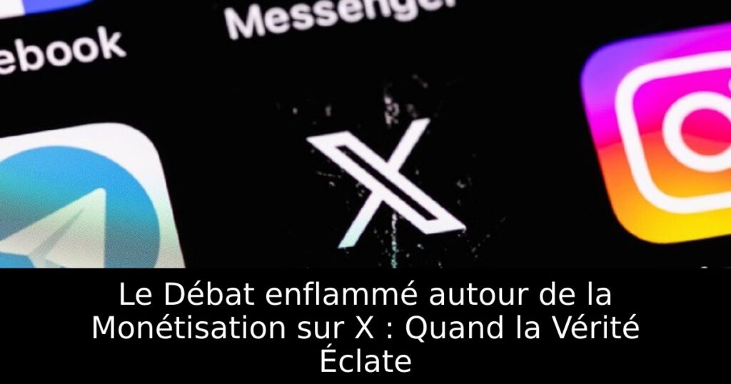 Le Débat enflammé autour de la Monétisation sur X : Quand la Vérité Éclate
