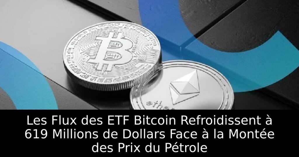 Les Flux des ETF Bitcoin Refroidissent à 619 Millions de Dollars Face à la Montée des Prix du Pétrole