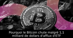 Pourquoi le Bitcoin chute malgré 1,1 milliard de dollars d&rsquo;afflux d&rsquo;ETF