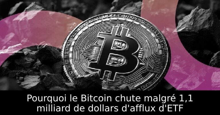 Pourquoi le Bitcoin chute malgré 1,1 milliard de dollars d'afflux d'ETF