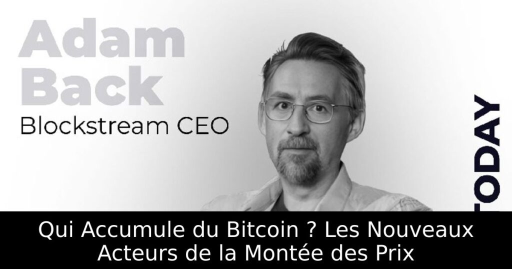 Qui Accumule du Bitcoin ? Les Nouveaux Acteurs de la Montée des Prix